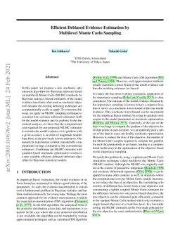Efficient Debiased Evidence Estimation by Multilevel Monte Carlo
  Sampling