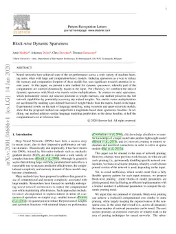 Block-wise Dynamic Sparseness
