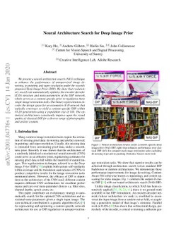 Neural Architecture Search for Deep Image Prior