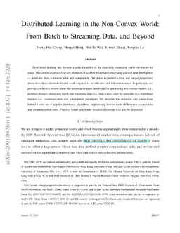 Distributed Learning in the Non-Convex World: From Batch to Streaming
  Data, and Beyond