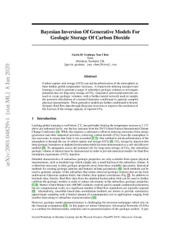 Bayesian Inversion Of Generative Models For Geologic Storage Of Carbon
  Dioxide