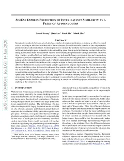 SimEx: Express Prediction of Inter-dataset Similarity by a Fleet of
  Autoencoders