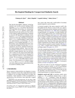 Bio-Inspired Hashing for Unsupervised Similarity Search