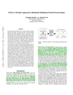 EGGS: A Flexible Approach to Relational Modeling of Social Network Spam
