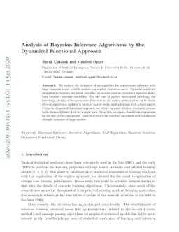 Analysis of Bayesian Inference Algorithms by the Dynamical Functional
  Approach