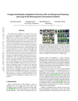 Unsupervised Domain Adaptation in Person re-ID via k-Reciprocal
  Clustering and Large-Scale Heterogeneous Environment Synthesis