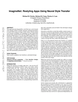 ImagineNet: Restyling Apps Using Neural Style Transfer