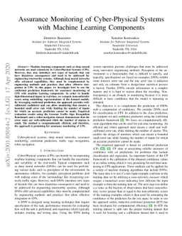 Assurance Monitoring of Cyber-Physical Systems with Machine Learning
  Components