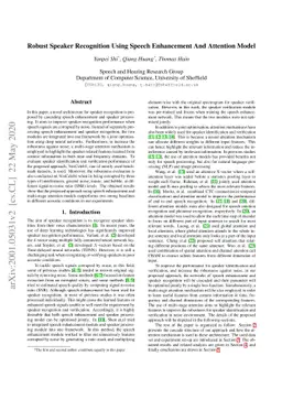 Robust Speaker Recognition Using Speech Enhancement And Attention Model