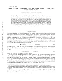 Large sample autocovariance matrices of linear processes with heavy
  tails