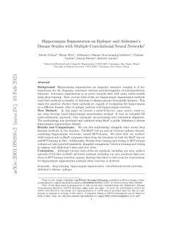 Hippocampus Segmentation on Epilepsy and Alzheimer's Disease Studies
  with Multiple Convolutional Neural Networks
