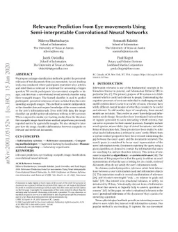 Relevance Prediction from Eye-movements Using Semi-interpretable
  Convolutional Neural Networks