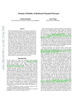 Domain-Liftability of Relational Marginal Polytopes