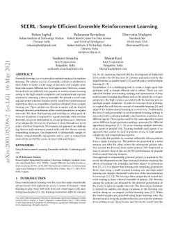 SEERL: Sample Efficient Ensemble Reinforcement Learning