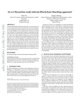An n/2 Byzantine node tolerate Blockchain Sharding approach