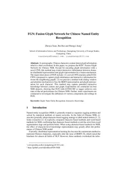 FGN: Fusion Glyph Network for Chinese Named Entity Recognition
