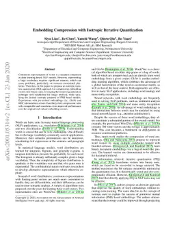 Embedding Compression with Isotropic Iterative Quantization