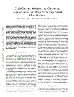 CycleCluster: Modernising Clustering Regularisation for Deep
  Semi-Supervised Classification