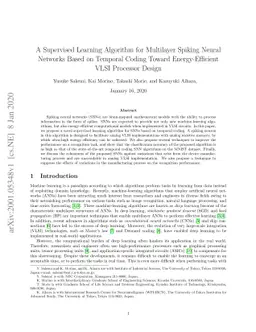 A Supervised Learning Algorithm for Multilayer Spiking Neural Networks
  Based on Temporal Coding Toward Energy-Efficient VLSI Processor Design