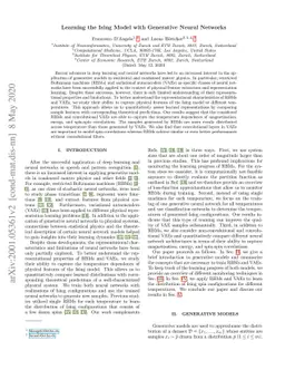 Learning the Ising Model with Generative Neural Networks