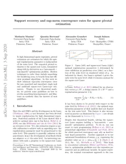 Support recovery and sup-norm convergence rates for sparse pivotal
  estimation