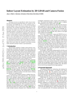 Indoor Layout Estimation by 2D LiDAR and Camera Fusion