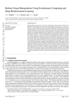 Robotic Grasp Manipulation Using Evolutionary Computing and Deep
  Reinforcement Learning