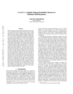 AvgOut: A Simple Output-Probability Measure to Eliminate Dull Responses