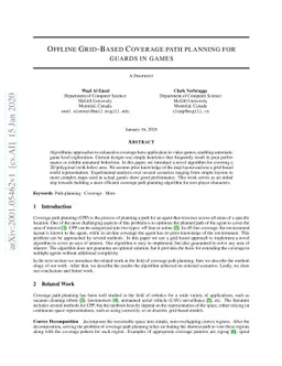 Offline Grid-Based Coverage path planning for guards in games