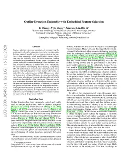 Outlier Detection Ensemble with Embedded Feature Selection