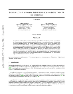 Personalized Activity Recognition with Deep Triplet Embeddings