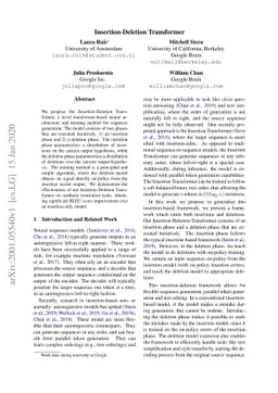Insertion-Deletion Transformer