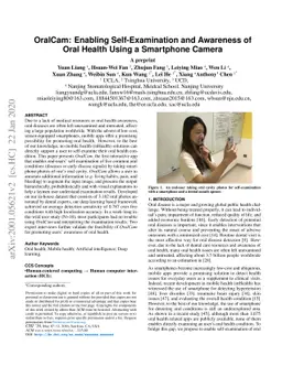 OralCam: Enabling Self-Examination and Awareness of Oral Health Using a
  Smartphone Camera
