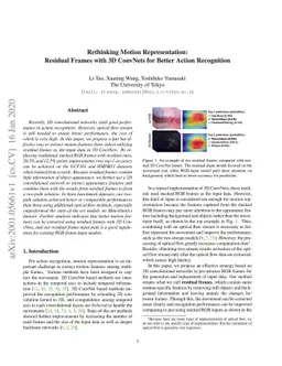 Rethinking Motion Representation: Residual Frames with 3D ConvNets for
  Better Action Recognition