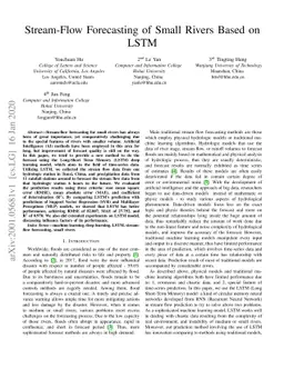 Stream-Flow Forecasting of Small Rivers Based on LSTM