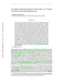 Learning Spatiotemporal Features via Video and Text Pair Discrimination