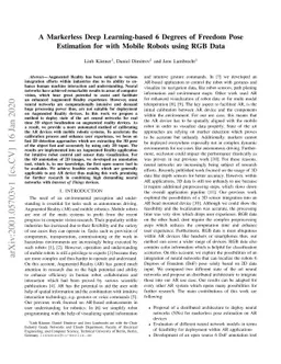A Markerless Deep Learning-based 6 Degrees of Freedom PoseEstimation for
  with Mobile Robots using RGB Data