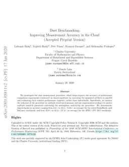 Duet Benchmarking: Improving Measurement Accuracy in the Cloud