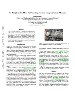 An Analytical Workflow for Clustering Forensic Images