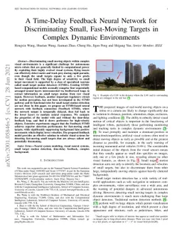 A Time-Delay Feedback Neural Network for Discriminating Small,
  Fast-Moving Targets in Complex Dynamic Environments