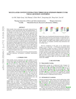 Multi-Layer Content Interaction Through Quaternion Product For Visual
  Question Answering