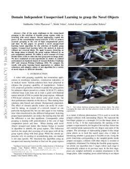 Domain Independent Unsupervised Learning to grasp the Novel Objects