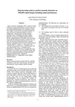 Deep learning achieves perfect anomaly detection on 108,308 retinal
  images including unlearned diseases