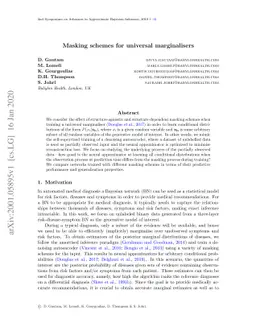 Masking schemes for universal marginalisers