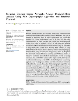 Securing Wireless Sensor Networks Against Denial-of-Sleep Attacks Using
  RSA Cryptography Algorithm and Interlock Protocol
