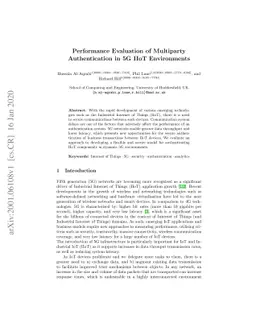 Performance Evaluation of Multiparty Authentication in 5G IIoT
  Environments