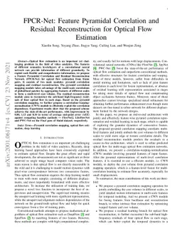FPCR-Net: Feature Pyramidal Correlation and Residual Reconstruction for
  Optical Flow Estimation