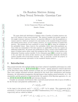 On Random Matrices Arising in Deep Neural Networks. Gaussian Case