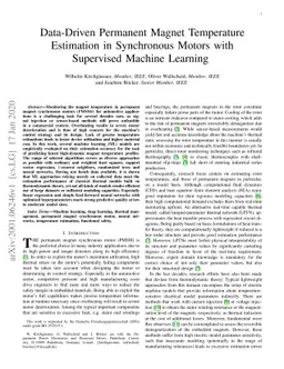 Data-Driven Permanent Magnet Temperature Estimation in Synchronous
  Motors with Supervised Machine Learning