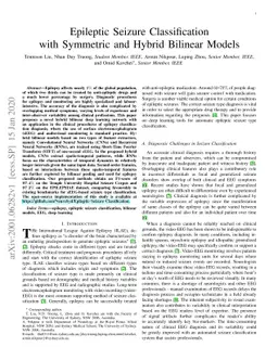 Epileptic Seizure Classification with Symmetric and Hybrid Bilinear
  Models